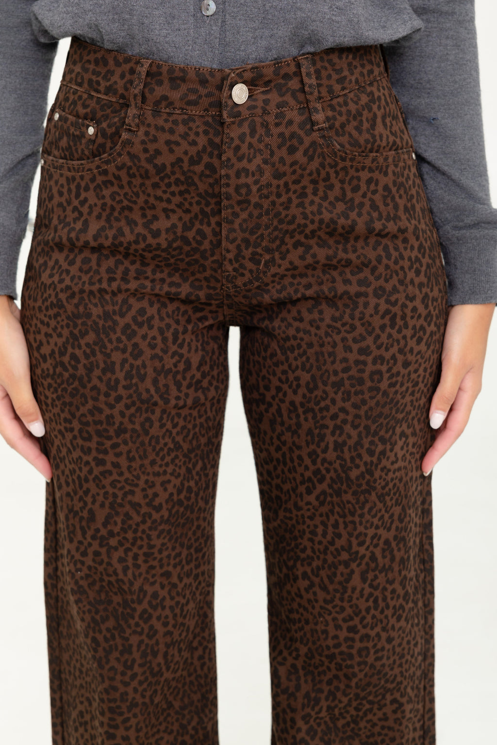 Pantalon léopard marron