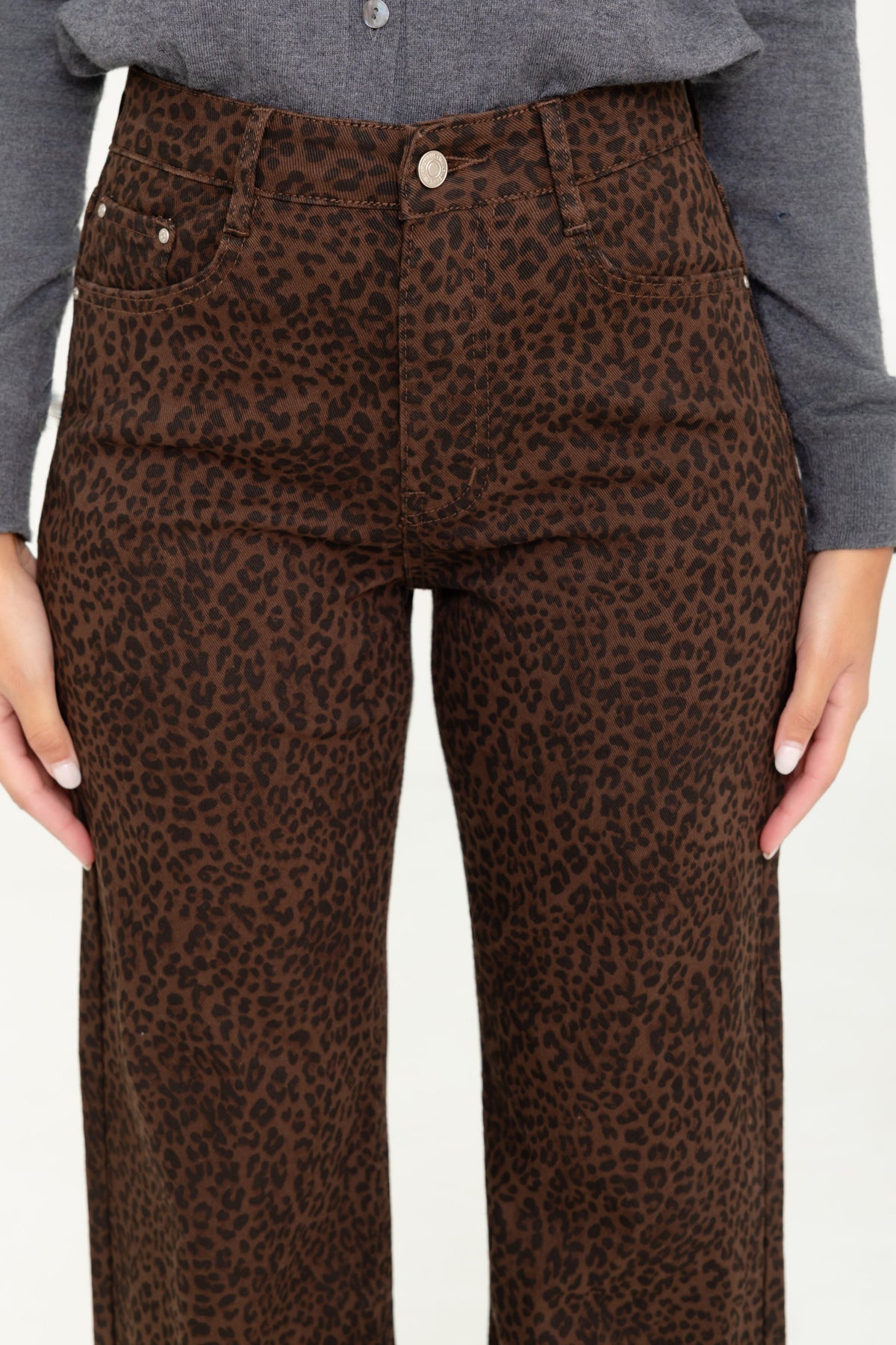 Pantalon léopard marron