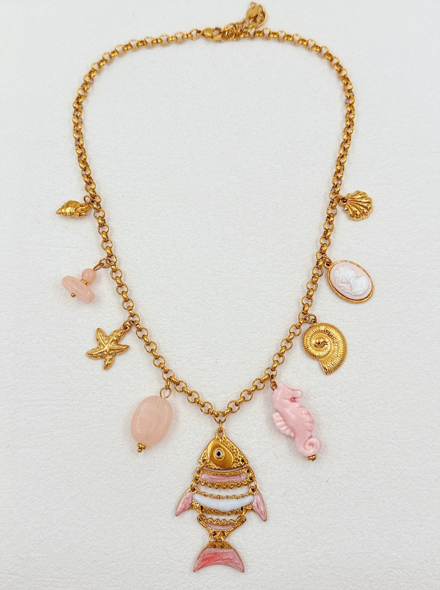 Collier breloques en acier inoxydable