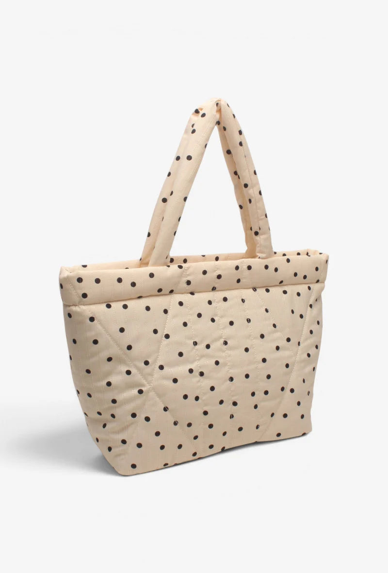 Grand sac cabas matelassé à pois