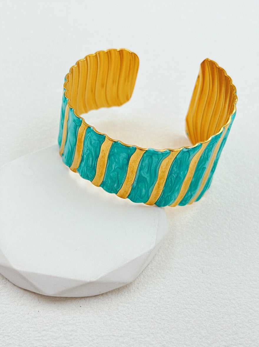 Bracelet manchette en acier inoxydable