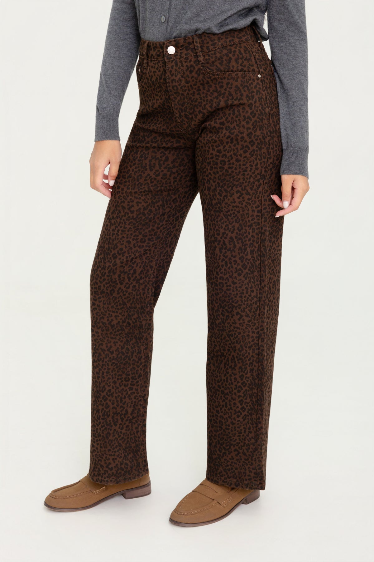 Pantalon léopard marron