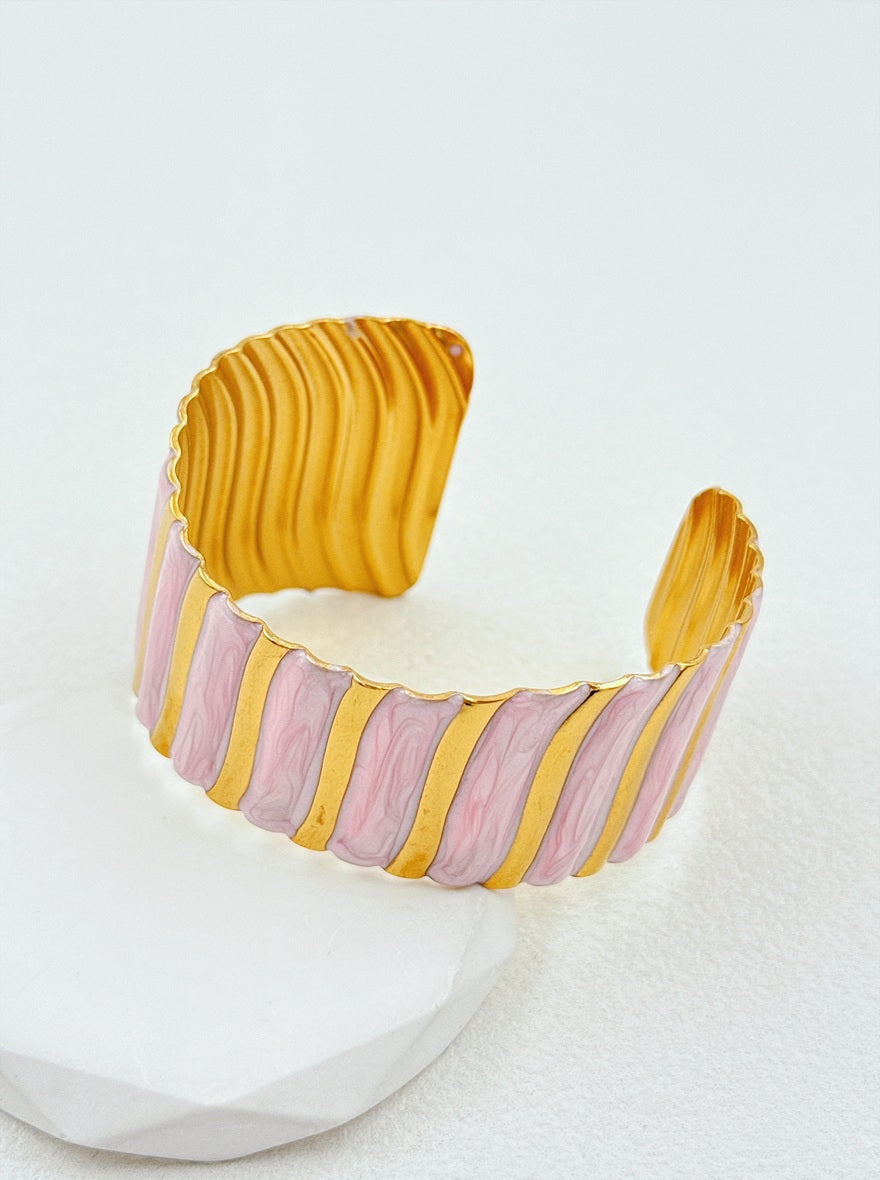 Bracelet manchette en acier inoxydable