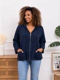 Veste en gaze de coton à capuche