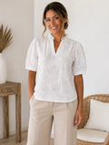 Chemisier brodé en coton –| Chic & Féminin