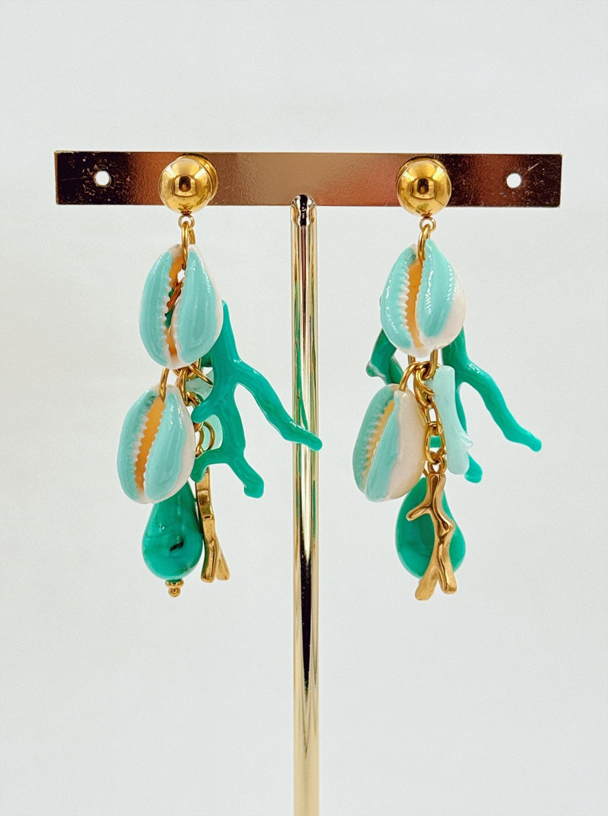 Boucles d’oreilles breloques marines en acier inoxydable