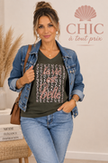 T-shirt La vie est belle col V