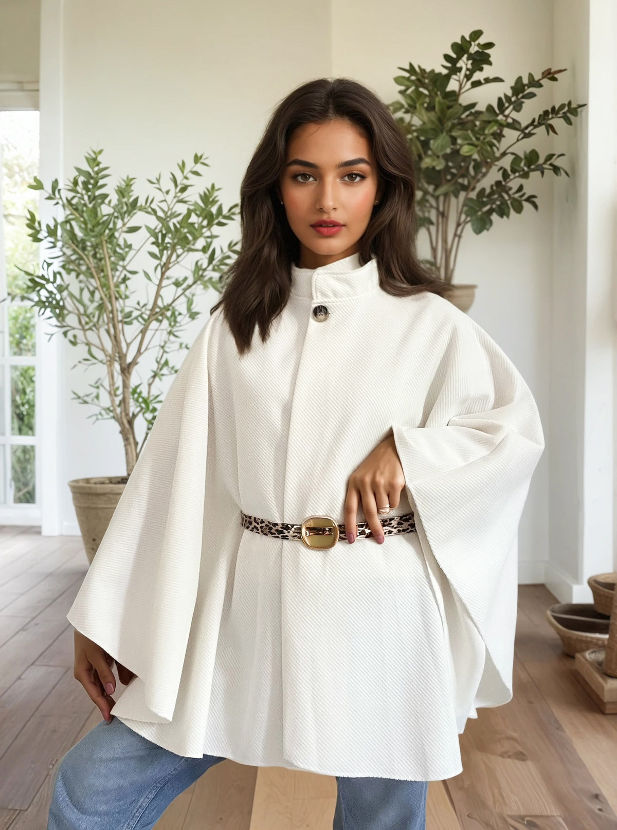 Cape Femme avec Ceinture – Collection Automne