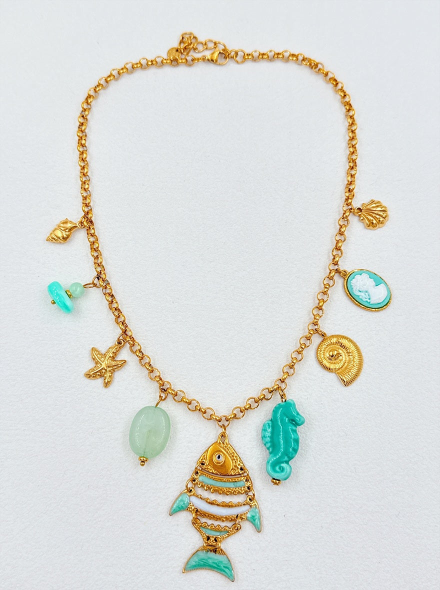 Collier breloques en acier inoxydable