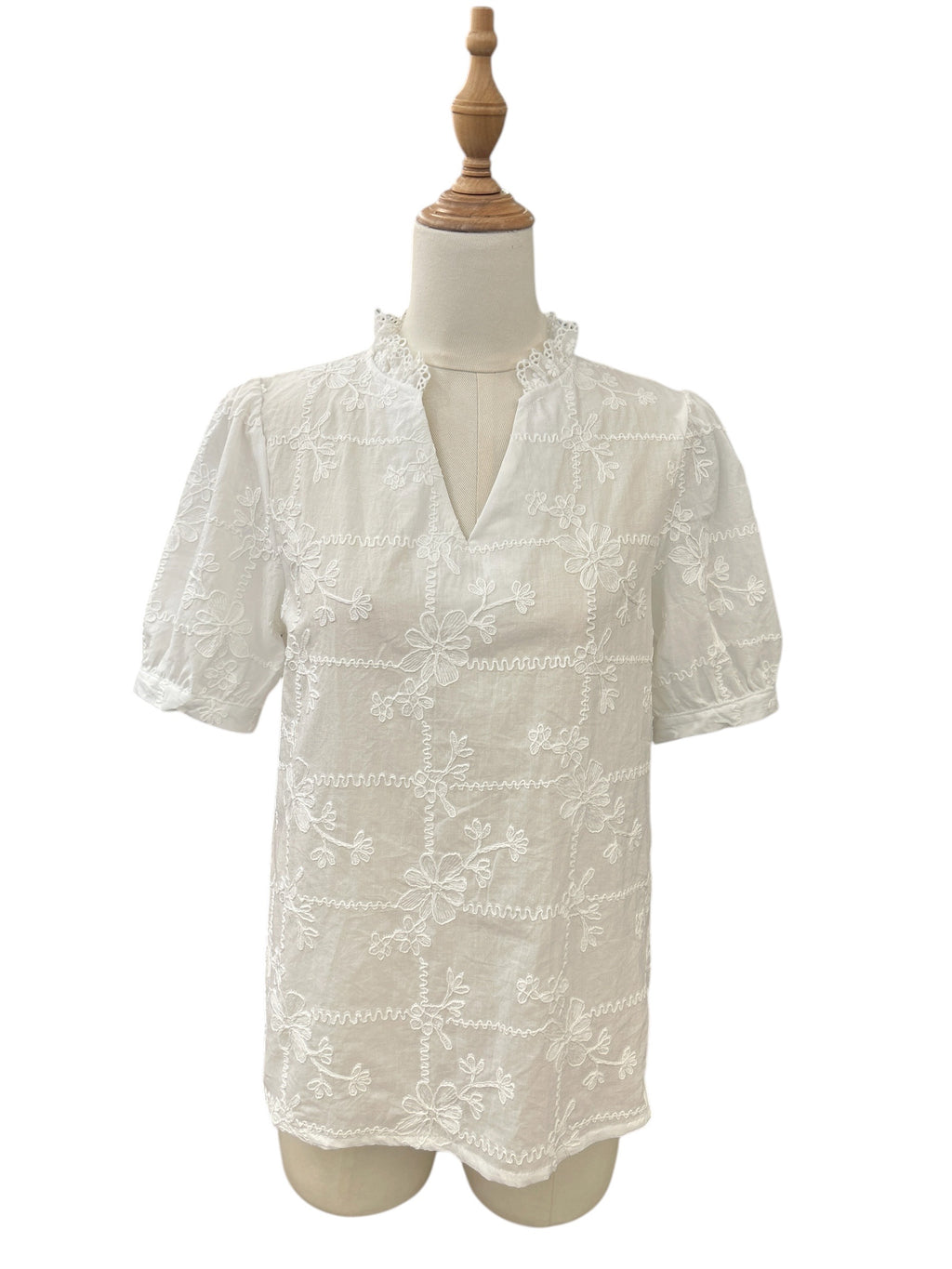 Chemisier brodé en coton –| Chic & Féminin
