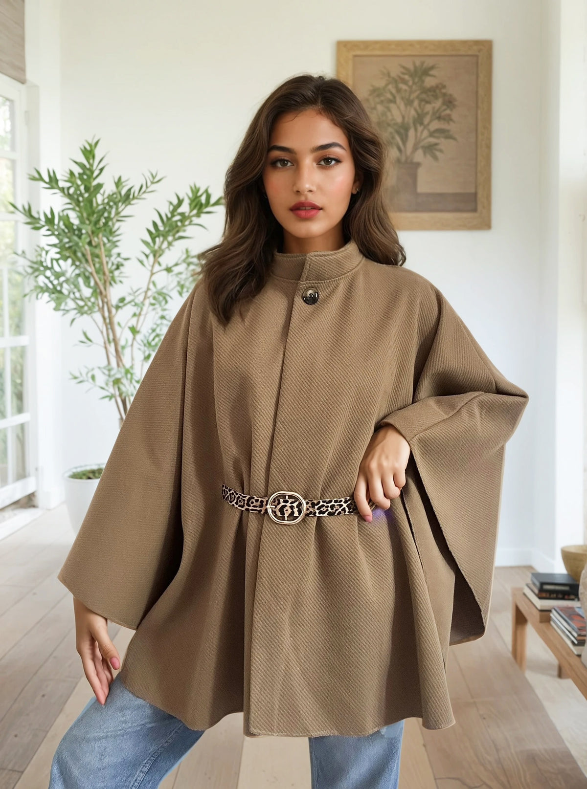 Cape Femme avec Ceinture – Collection Automne