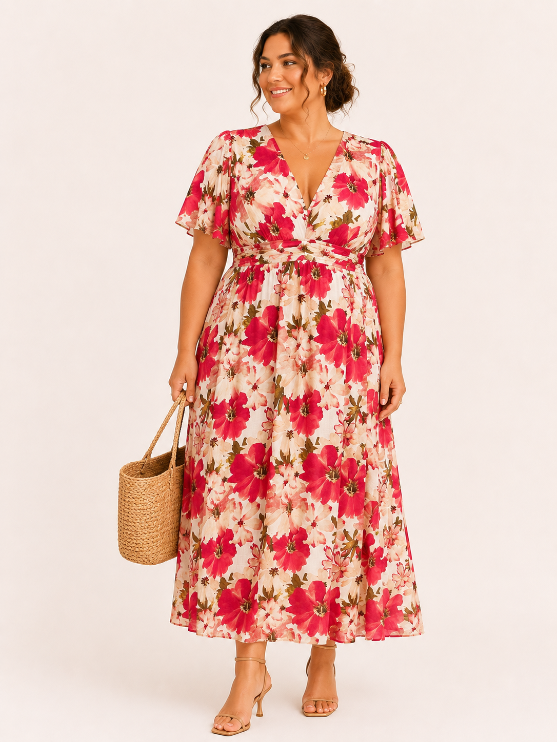 Robe longue fleurie grande taille 