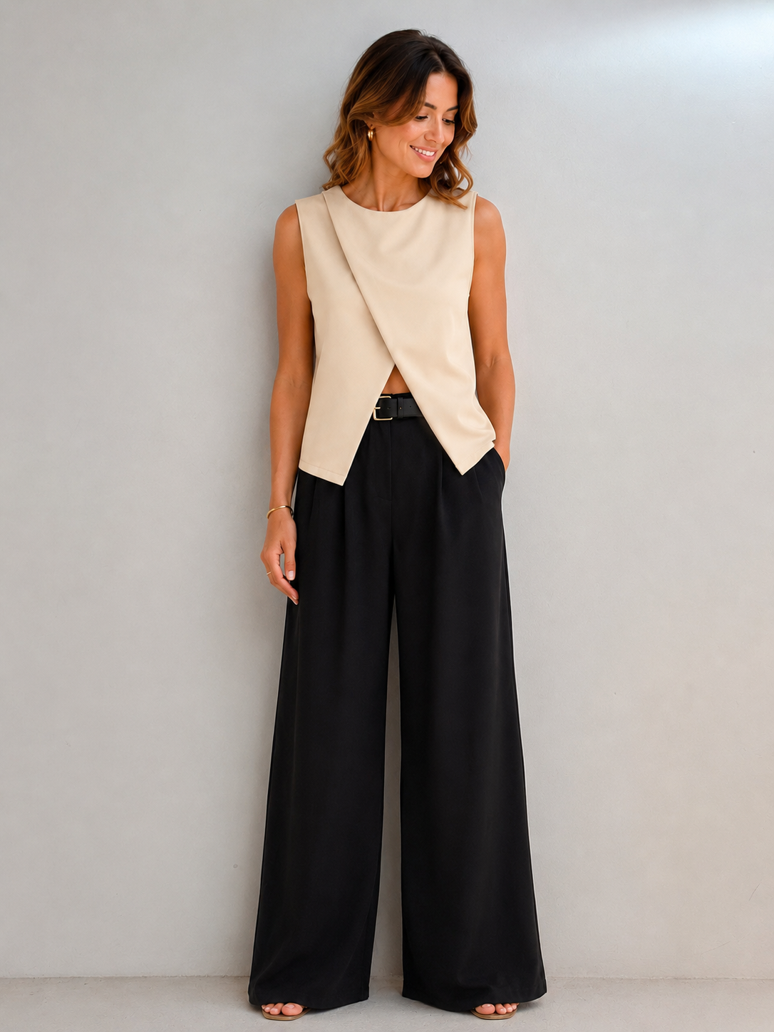 Haut croisé sans manches chic