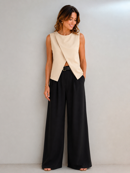 Haut croisé sans manches chic