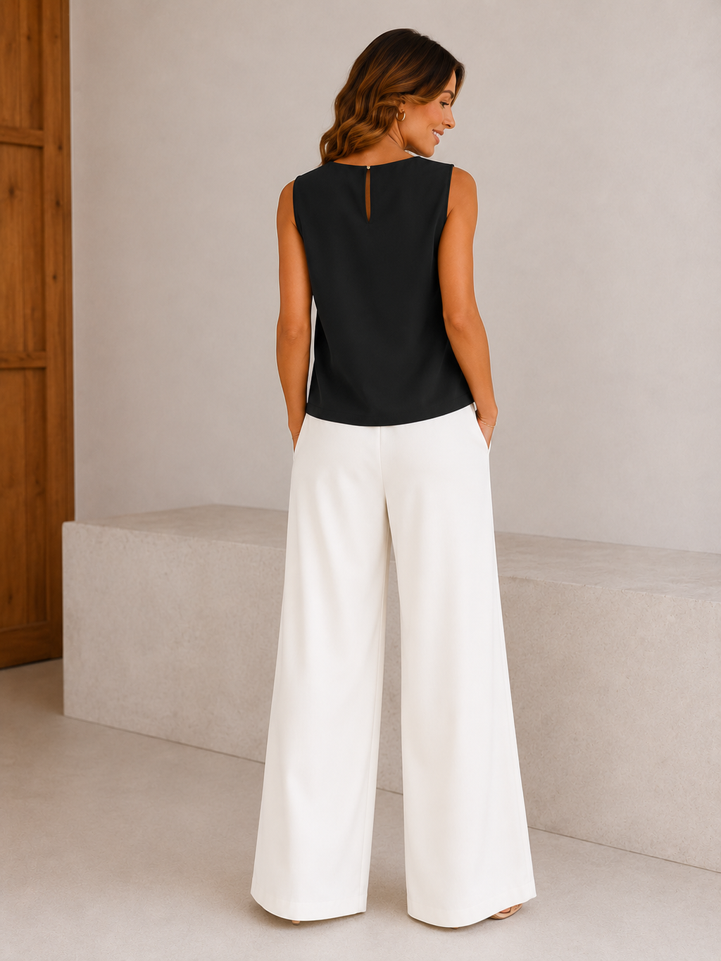 Haut croisé sans manches chic