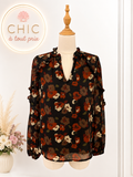 Blouse Fleurie Automnale à Volant